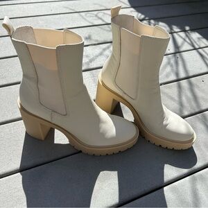 Dolce Vita Women's Coen H2o Fashion Boot Size 10 in Ivory Leather